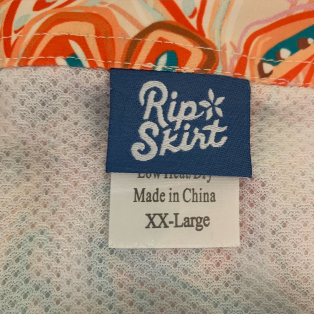 Ripskirt Hawaii Pinwheel Tropical Front Tie Skirt QuickDry Beach Travel Sz XXL - Picture 4 of 11